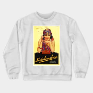 Vintage Travel Poster France Nicolas Soussa Freres Crewneck Sweatshirt